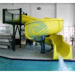 Yellow Open Spiral Swimming Pool Slide 2.2m High Fiberglass Customized for sale