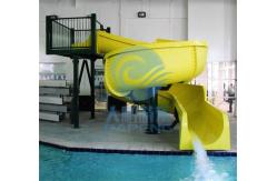 China Yellow Open Spiral Swimming Pool Slide 2.2m High Fiberglass Customized supplier