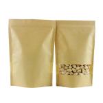Resealable 28g CPP Kraft k Paper Bag Eight Side Sealing With Window for sale