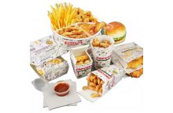 China Custom Printed Kraft Clamshell Hamburger Box Eco-Friendly Fries Packaging with Logo Acceptance supplier