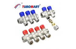 China Brass Pex Ball Valve Manifold 2 - 12 Outlets Underfloor Heating Manifold supplier