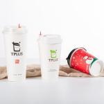 Beverage Drinking Single Wall Paper Cups 16oz Boba Tea Shops Restaurants for sale