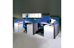 China Simple 4 Seater Modular Privacy Office Cubicle Workstation With Top Cabinet supplier