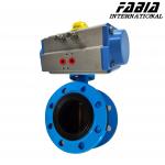 Pneumatic Rubber Lined Flanged Rubber Butterfly Valve for sale