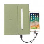 Waterproof A5 Leather Wireless Charging Notebook Organizer With Power Bank