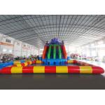Giant Inflatable Water Parks / 0.55mm PVC Swimming Pool Water Slide for sale