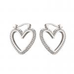 Micro Pave Sterling Silver Hoop Earring for sale