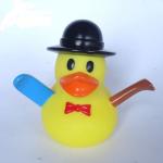 LED Light Up Bath Christmas Rubber Duck Non Phthalate With Snowman Shape for sale