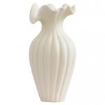 China Ruffled Rim Ceramic Vase for Modern Home Decor for sale