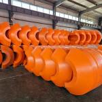 Impact Resistant HDPE Pipe Floater In Yellow/Orange With Rotational Molding Production for sale