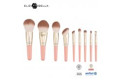 China 9pcs Professional Makeup Brush Set with Wooden Handle and Aluminium Ferrule Customization supplier