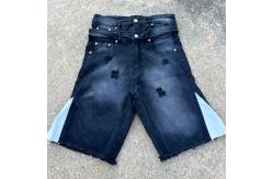 China Embroidered Patches Logo Streetwear Summer Shorts Distressed  Acid Wash Jean Shorts supplier