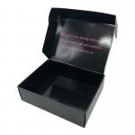 Glossy Black Cardboard Corrugated Boxes , Foldable Kraft Paper Carton Box for sale