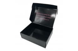China Glossy Black Cardboard Corrugated Boxes , Foldable Kraft Paper Carton Box supplier