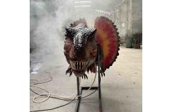 China Lifelike Realistic Animatronic Dinosaur Dilophosaurus Head With Smoking Effect supplier