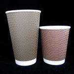 Logo Printed Disposable Paper Cup Ripple Paper Coffee Cups Recyclable Flexo Printing for sale