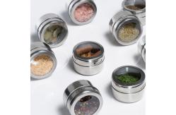China Kitchen Stainless Steel Spice Jars With Rack Storage Magnet supplier