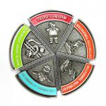 5 Part Antique Silver Segment Custom Event Medals With Magnet for sale