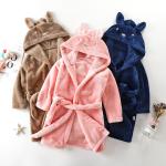 Flannel Solid Color Children's Pajama Set Toddler Cute Homewear for sale