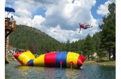 China Red / Blue / Green Inflatable Water Pillow Water Floating Launch Toy supplier