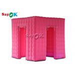 Inflatable Party TENT Pink Inflatable Cube Photo Booth Tent Shell With Color Changing LED Lights for sale
