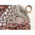 304 Metal Ring Mesh 4x4 Stainless Steel Cast Iron Cleaner Soap Pouch Pot Scrubber for sale