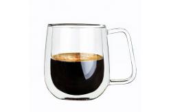 China 12oz Clear Glass Coffee Mug Double Wall Insulated Glasses supplier