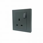 13 Amp British Standard Power Socket PC Black / Champagne / Grey for sale
