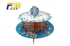 China Birthday Party 2 Tier Cardboard Cake Stand Eye Catching Environmental Friendly supplier