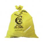 LDPE 2 mil Strong Biohazard Yellow Healthcare Bags For Hospital for sale