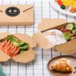 Take Away Box Salad Container Salad Paper Box Sushi Chicken Container for sale