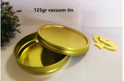 China 125g Round Vacuum Empty Caviar Tin Can With 0.28mm Tinplate Material supplier