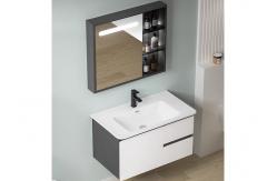 China T&F Bathroom Vanity Units , Space Saving Vanity Cabinet With Mirror supplier