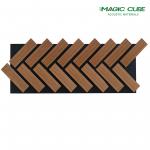 Akupanel Walnut Wood Slat Acoustic Panels with PET-Fiber Soundproofing Board For Home for sale
