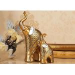 Animal Resin Home Decorations Crafts Gold Color Elephant Figurine Statue for sale