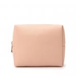China Pink Travel Cosmetic Makeup Bags PU Leather With Gold Metal Zipper factory