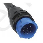 M19 Connector 9pin Blue 5A Solder Overmolded Aluminum Alloy Shell Nylon IP67 for sale