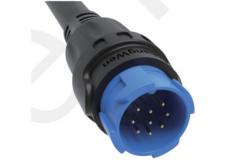 China M19 Connector 9pin Blue 5A Solder Overmolded Aluminum Alloy Shell Nylon IP67 supplier