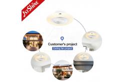 China Flush Mount Bladeless Ceiling Fan With LED Light DC Motor Starry Lampshade supplier