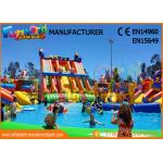 Outdoor Inflatable Water Parks Slide With Pool One Year Warranty for sale