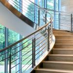Contemporary Brushed Stainless Steel Handrails for Office Buildings for sale