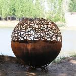 Steel 3mm Thickness Outdoor Wood Burner Fireplace Rustic Red Or Customized for sale