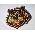 Eco Unique Style Custom Embroidered Patch Gold Rose Raised Effect