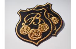 China Eco Unique Style Custom Embroidered Patch Gold Rose Raised Effect supplier