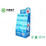 4 Shelves Supermarket Cardboard Floor Display Stand Folding Corrugated Paper Racks for sale