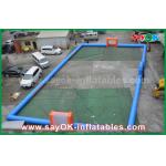 Inflatable Football Game Blue 0.4 PVC Portable Inflatable Football Field / Football Pitch CE Standard Blower for sale