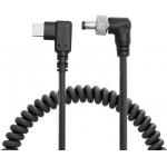 Alvin's Cables PD USB-C Type-C to Locking DC 12V Coiled Power Cable for Atomos Shogun, Blackmagic Video Assist, Hollyland Mars, Right Angle for sale