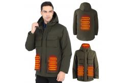 China Wholesale Rechargeable 4 Zones Heating Winter Waterproof Men's Warming Heated Down Jacket supplier