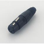 All Black Male or Female Classic 3 Pin Audio Video XLR Connectors Plug DA1007 for sale