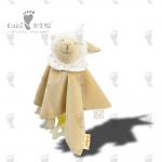 Eco Friendly Brown Sleepy Sheep White Plush Comforter 27 X 27cm